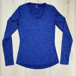 Athleta Blue‎ Long Sleeve Performance Top Women's XXS Stretch Thumb Holes Gym
